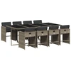Image de vidaXL Salon de jardin 9 pièces avec coussins Gris Poly Rattan