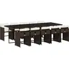 Image de vidaXL Ensemble de jardin 11 pièces avec coussins Marron Poly rotin