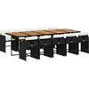 Image de vidaXL Ensemble de jardin 11 pièces avec coussins Noir Poly Rattan