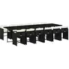 Image de vidaXL Ensemble de jardin 13 pièces avec coussins Noir Poly Rattan