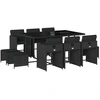 Image de vidaXL Ensemble de jardin 11 pièces avec coussins Noir Poly Rattan