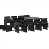 Image de vidaXL Ensemble de jardin 13 pièces avec coussins Noir Poly Rattan