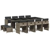 Image de vidaXL Ensemble de jardin 13 pièces avec coussins Gris Poly rotin