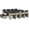 Image de vidaXL Salon de jardin 13 pièces avec coussins gris clair Poly rotin