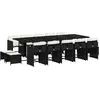 Image de vidaXL Ensemble de jardin 15 pièces avec coussins Noir Poly Rattan