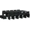 Image de vidaXL Ensemble de jardin 15 pièces avec coussins Noir Poly Rattan