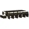 Image de vidaXL Ensemble de jardin 15 pièces avec coussins Marron Poly rotin