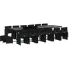 Image de vidaXL Ensemble de jardin 17 pièces avec coussins Noir Poly Rattan