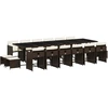 Image de vidaXL Ensemble de jardin 17 pièces avec coussins Marron Poly rotin