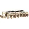 Image de vidaXL Ensemble de jardin 17 pièces avec coussins Beige Poly Rattan