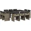 Image de vidaXL Ensemble de jardin 11 pièces avec coussins Gris Poly rotin
