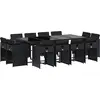 Image de vidaXL Ensemble de jardin 13 pièces avec coussins Noir Poly Rattan