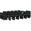 Image de vidaXL Ensemble de jardin 15 pièces avec coussins Noir Poly Rattan