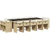 Image de vidaXL Salon de jardin 15 pièces avec coussins Beige Poly Rattan