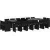 Image de vidaXL Ensemble de jardin 17 pièces avec coussins Noir Poly Rattan
