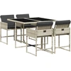 Image de vidaXL Salon de jardin 5 pièces avec coussins gris clair Poly rotin