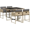 Image de vidaXL Salon de jardin 5 pièces avec coussins Mélange beige Poly rotin
