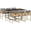 Image de vidaXL Ensemble de jardin 7 pièces avec coussins Mélange beige Poly rotin