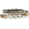 Image de vidaXL Ensemble de jardin 13 pièces avec coussins Mélange beige Poly rotin
