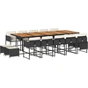 Image de vidaXL Ensemble de jardin 15 pièces avec coussins Noir Poly Rattan