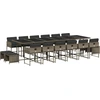 Image de vidaXL Ensemble de jardin 17 pièces avec coussins Gris Poly rotin