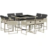 Image de vidaXL Salon de jardin 9 pièces avec coussins gris clair Poly rotin