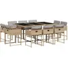 Image de vidaXL Salon de jardin 11 pièces avec coussins Mélange beige Poly rotin