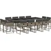 Image de vidaXL Ensemble de jardin 13 pièces avec coussins Gris Poly rotin