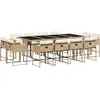 Image de vidaXL Salon de jardin 13 pièces avec coussins Beige Poly Rattan