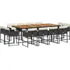 Image de vidaXL Ensemble de jardin 13 pièces avec coussins Noir Poly Rattan