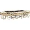 Image de vidaXL Salon de jardin 15 pièces avec coussins Beige Poly Rattan