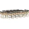 Image de vidaXL Ensemble de jardin 15 pièces avec coussins Mélange beige Poly rotin