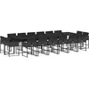 Image de vidaXL Ensemble de jardin 17 pièces avec coussins Noir Poly Rattan