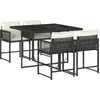 Image de vidaXL Ensemble de jardin 5 pièces avec coussins Noir Poly Rattan