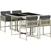 Image de vidaXL Salon de jardin 5 pièces avec coussins gris clair Poly rotin