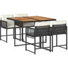 Image de vidaXL Ensemble de jardin 5 pièces avec coussins Noir Poly Rattan