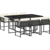 Image de vidaXL Ensemble de jardin 7 pièces avec coussins Noir Poly Rattan