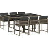 Image de vidaXL Ensemble de jardin 7 pièces avec coussins Gris Poly rotin