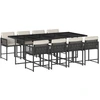 Image de vidaXL Salon de jardin 9 pi ¨ces avec coussins noir poly rotin