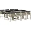 Image de vidaXL Salon de jardin 9 pièces avec coussins gris clair Poly rotin