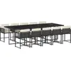 Image de vidaXL Ensemble de jardin 11 pièces avec coussins Noir Poly Rattan