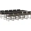 Image de vidaXL Ensemble de jardin 11 pièces avec coussins Gris Poly rotin