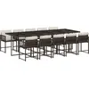 Image de vidaXL Ensemble de jardin 11 pièces avec coussins Marron Poly rotin