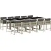 Image de vidaXL Salon de jardin 11 pièces avec coussins gris clair Poly rotin
