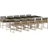 Image de vidaXL Salon de jardin 11 pièces avec coussins Mélange beige Poly rotin