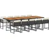 Image de vidaXL Ensemble de jardin 11 pièces avec coussins Noir Poly Rattan