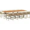 Image de vidaXL Salon de jardin 11 pièces avec coussins Beige Poly Rattan
