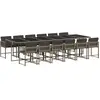 Image de vidaXL Ensemble de jardin 13 pièces avec coussins Gris Poly rotin