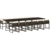 Image de vidaXL Ensemble de jardin 13 pièces avec coussins Marron Poly rotin