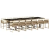 Image de vidaXL Salon de jardin 13 pièces avec coussins Beige Poly Rattan